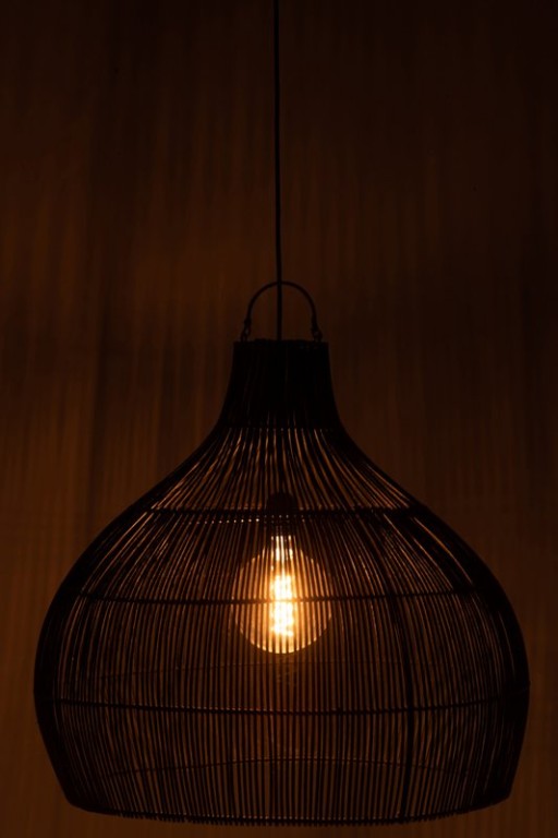 J-Line lampshade Pear shape - rattan - black