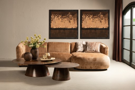 Asante Brown Canvas Painted Wallpanel Square Frame