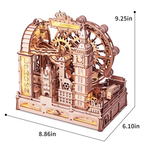 Robotime, 3D DIY Houten Modelbouwpakket Marble Travel "London", Marble Spaceport, EGB01, 22,5x15,5x23,5cm