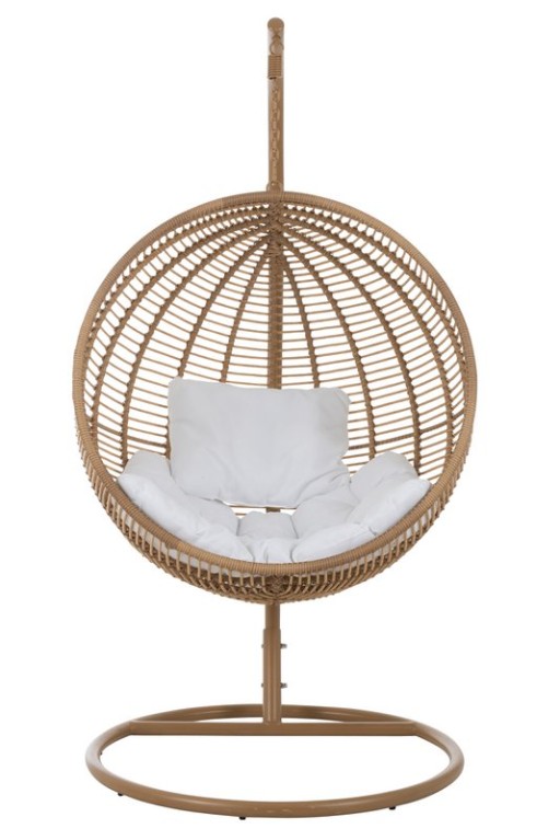 J-Line hanging chair Round - steel - natural