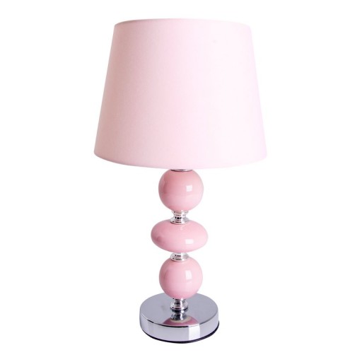 Ceramic table lamp "Araga" 36 cm high, table lamp made of metal, ceramic, with text blades, pink, with E14 socket, lighting for dining room, living room, hallway or office,