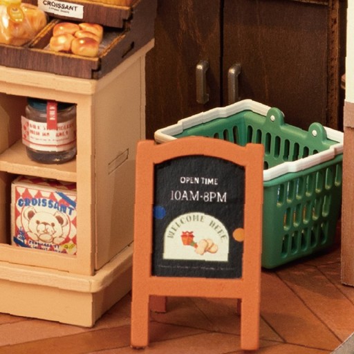 DIY House Becka's Baking House with LED lighting, Robotime, DG161, 21.5x14.9x15.7cm