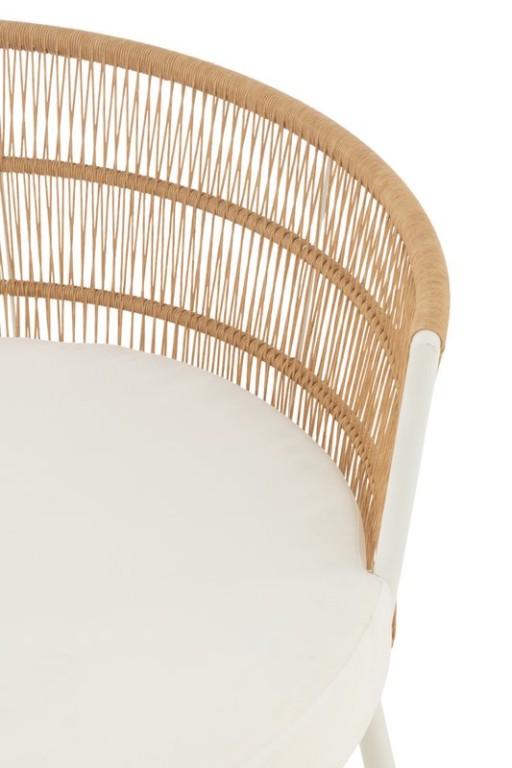 J-Line Chair Joa Metaal/Rattan Wit