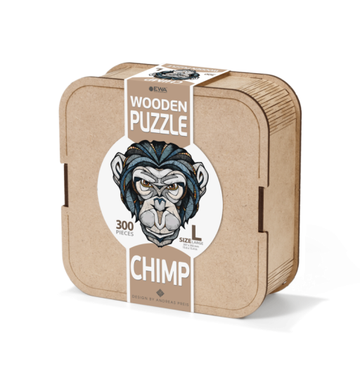 Wooden Jigsaw Puzzle Chimpanzee/Chimp, Eco Wood Art, 3496, Size L, 39.7x39.2x0.4cm