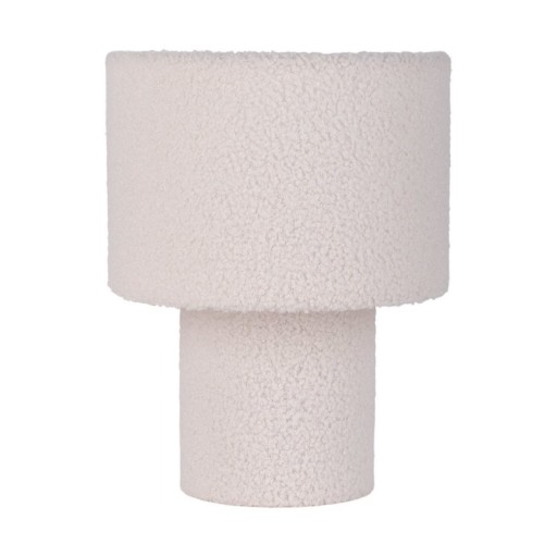 Table lamp "Fluffy" with text blades and foot in white, E27, approx. 31 cm high