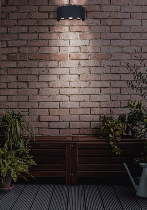 LED outer wall lamp "Auron", made of metal in anthracite, with integrated LED