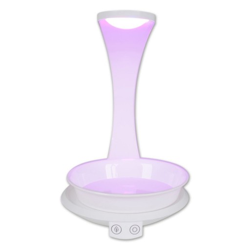 LED plant tablet light 24 cm high, made of metal and plastic in white, with integrated LED