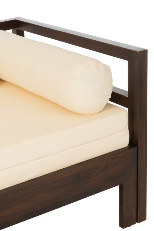 J-Line Conie sofa bed - mattress + 4 pillows - wood - dark brown