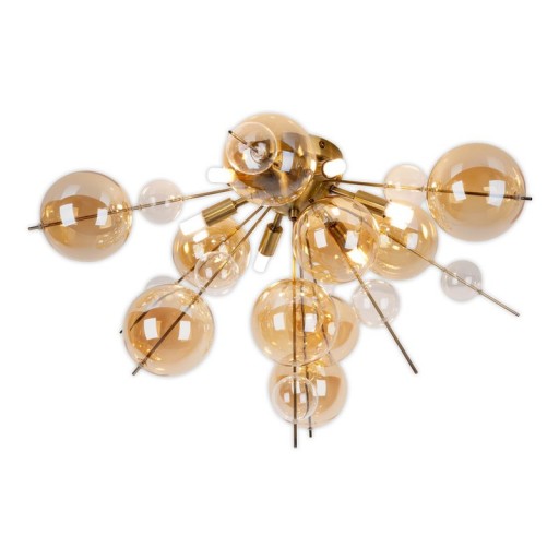 Deckenleuchte "EXPLOSION" amber aus Metall und Glas, G9 Fassungen, Deckenlampe für Esszimmer, Wohnzimmer, Diele oder Büro, Ø57 cm