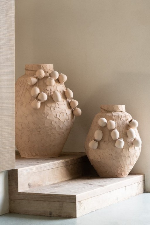 J-Line vase + hanging jars - kermits - natural - Ø 35 cm