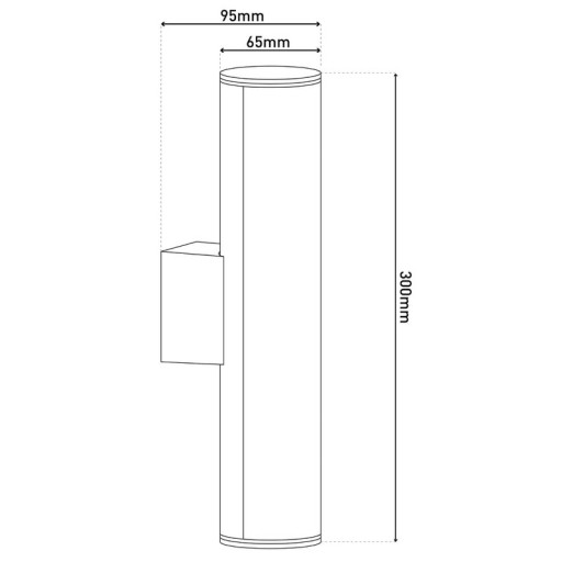 LED wall lights "flair", 30cm made of gray metal and plastic, with integrated LED