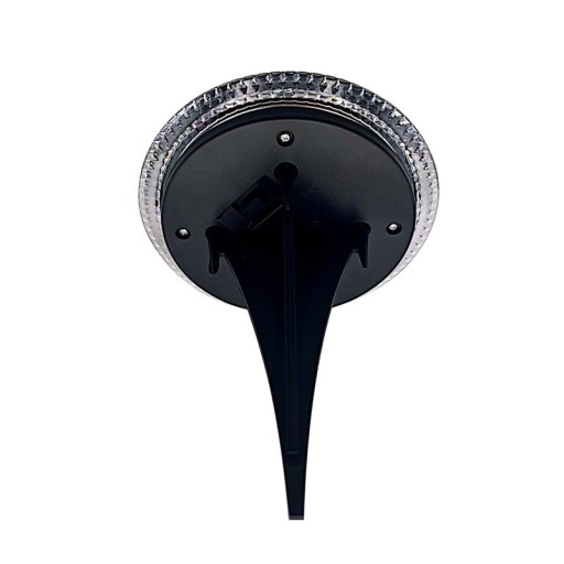 6 Set Solar-Boden-Sprießleucht Ø approx. 11.2 cm, black plastic, twilight sensor, for entrance, terrace and paths