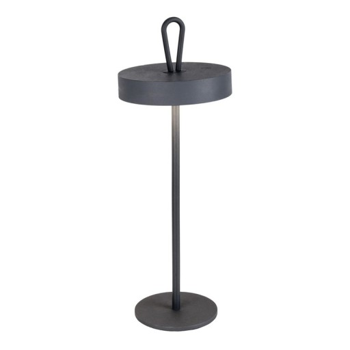 LED battery table lamp magnetic "Ella" for outside and inside, made of metal and plastic in gray, 35 cm high