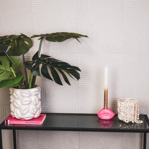 Pot - Kusjes - Keramiek - Beige -11x11x11,5cm