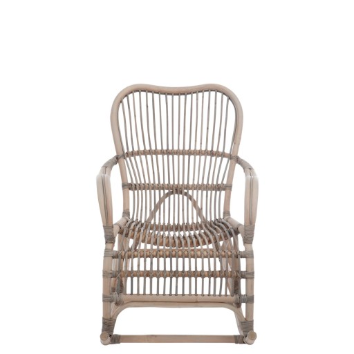 J-Line schommelstoel - rotan - grijs