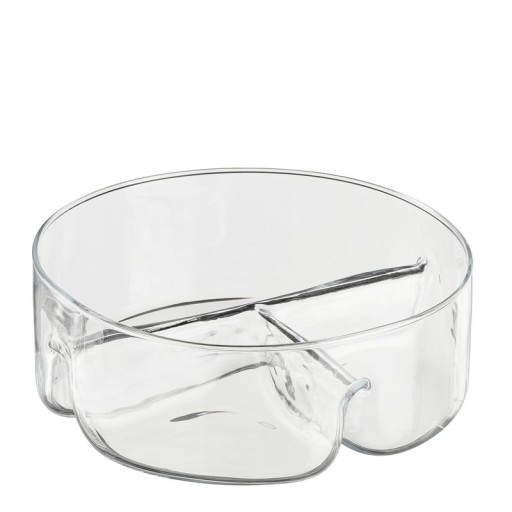 Linda Snack bowl with compartments - H9 x Ø26 cm - Glass - Transparent