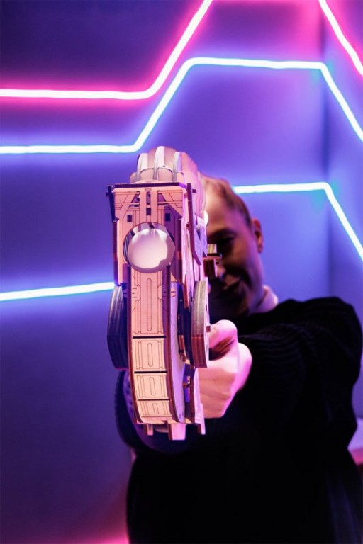 Eco Wood Art 3D Mechanische Puzzel, Ping Pong Gun, 4189, 38,7x9,6x29,8cm