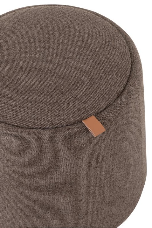 J-Line Pouf/Side Table Round Textile/Wood Brown