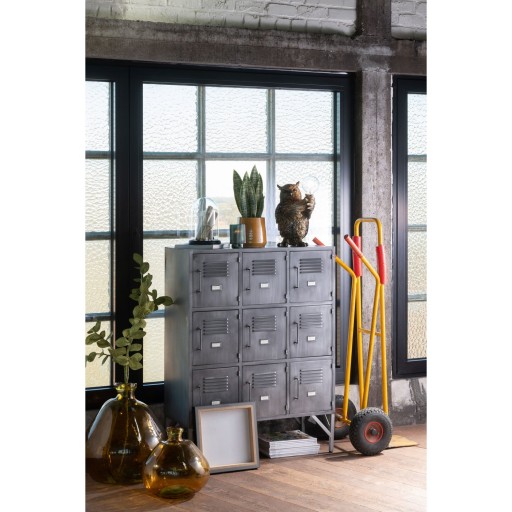 J-Line kast - 9 deuren - metaal - zilver