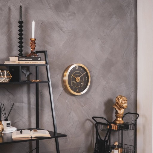 Wall Clock - Subdials - Metal/Glass - Black - 30x4,2x30cm