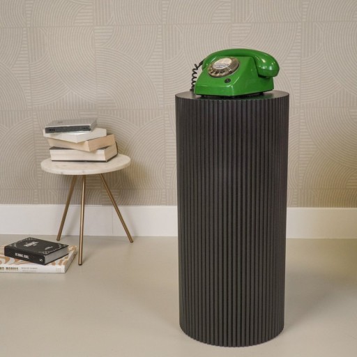 Side Table / Pillar- Cylinder - MDF - Black -30x65cm