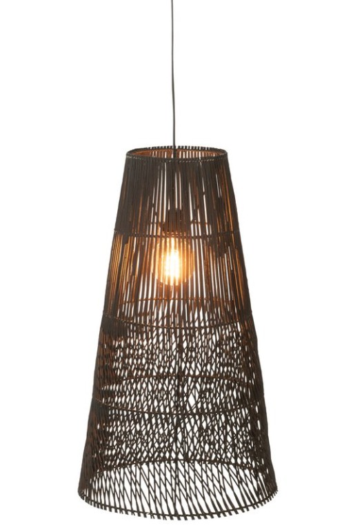 J-Line Alix hanging lamp - wood - brown