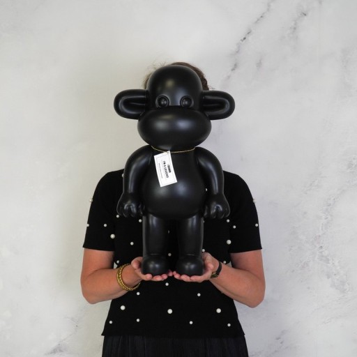 Ornament - Monkey Figurine 'The Legend'- Polyresin - Black - 33x21x50cm