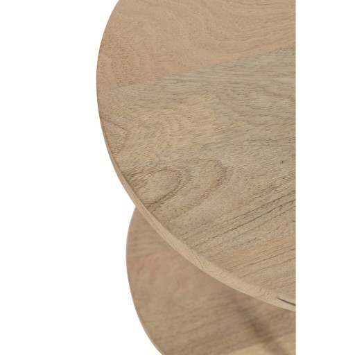 J-Line bijzettafel Eli 2 planken - hout/staal - naturel/grijs