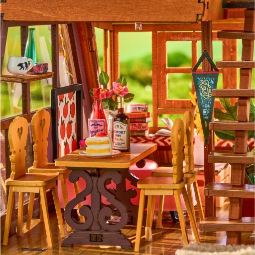 Robotime, DIY miniatuurhuis, A-Frame Cabin, DG181, 24,6x22,2x21,8 cm