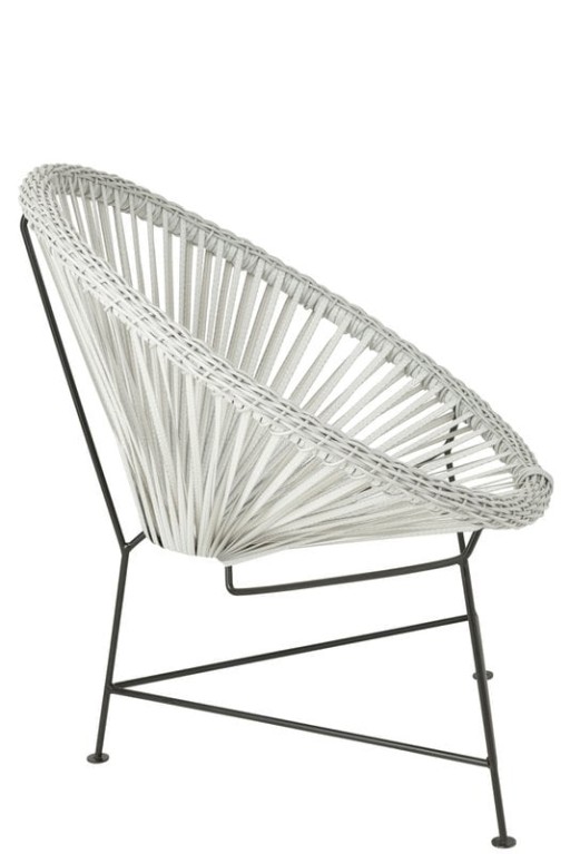 J-Line chair Acapulo - rattan/metal - white
