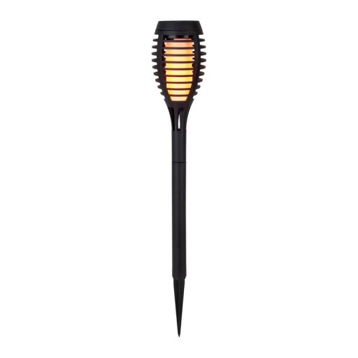 3 Set LED earth spit "torch" 58 cm made of gray plastic, with integrated LED, solar light for outside