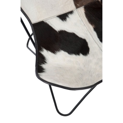 J-Line Lounge stoel - koevel/metaal - wit/zwart