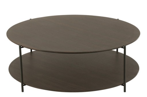 J-Line Coffee Table Round MDF/Metal Dark Brown Large