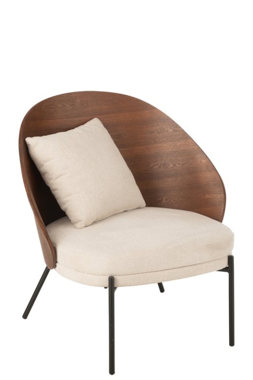 J-Line Lounge chair Plywood/Metal Brown/Beige