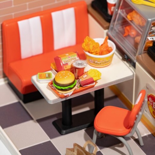 DIY Huisje Super Creator Yum Yum Burgers, Robotime, DW010, 16.3x16.3x15.2cm