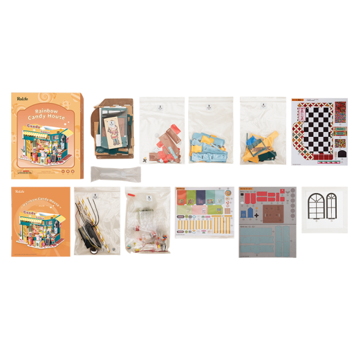 DIY House Rainbow Candy House, Robotime, DG158, 22x14x16.8cm