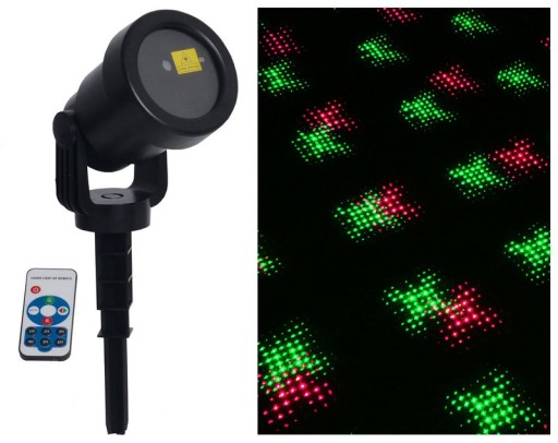 Laser outside spy with projector, skewer made of plastic, colorful, with integrated LED, spotlight for outside