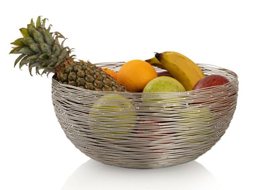 Ronde Zilveren Fruitmand | Broodmand ø 30 cm | Dollce Draadstructuur