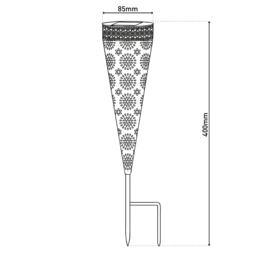2er-Set LED Solarleuchte "PAULA" , für Außen, Erdspieß aus Metall und Kunststoff in Braun, mit integrierter LED