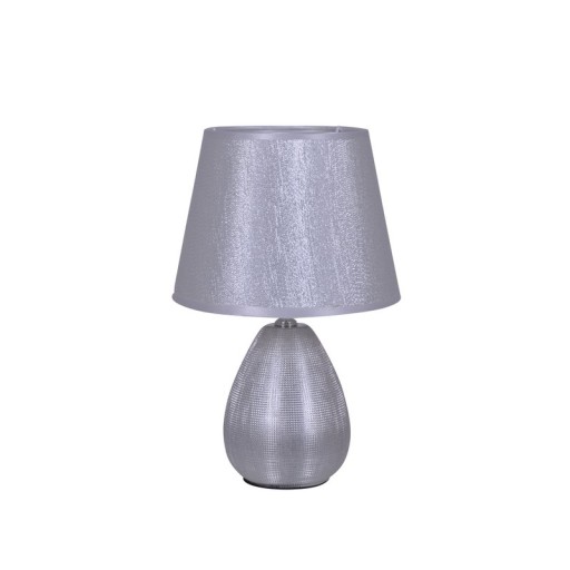Ceramic table lamp H: 31cm "Simply Ceramics", table lamp made of ceramic, silver, with E14 socket, for dining room, living room, hallway or office, 31 cm high