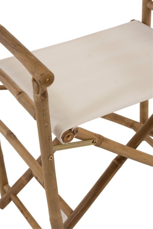 J-Line chair Director Foldable - bamboo/textile - white