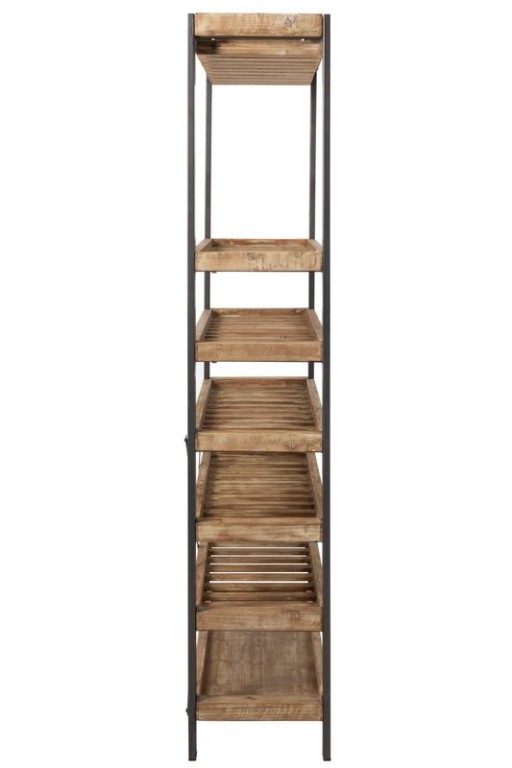 J-Line wine rack 50 bottles + glasses - wood/metal - nbaturel