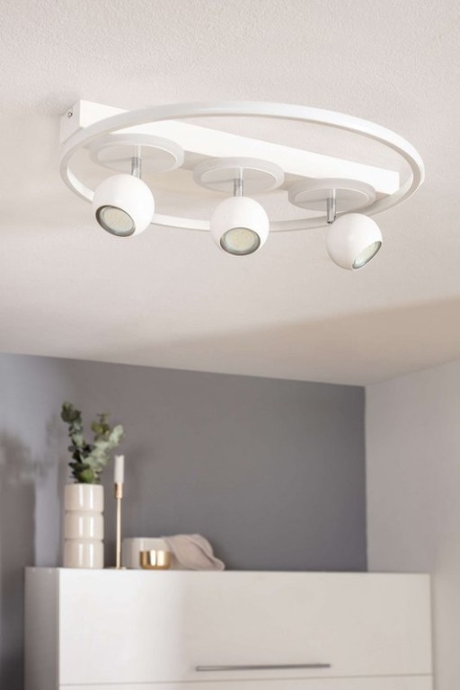 3 SPOT LED ceiling lamp "Ronda" Ø 50cm, made of metal and plastic, white, GU10, spots inside