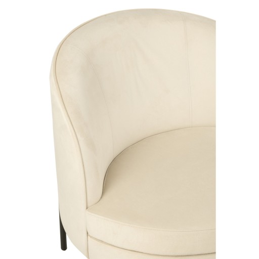 J-Line Zetel Ijzer Gebroken Wit/Zwart