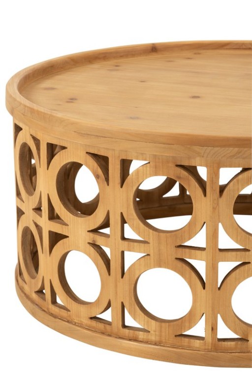 J-Line Coffee table Carved Spruce/MDF Natural
