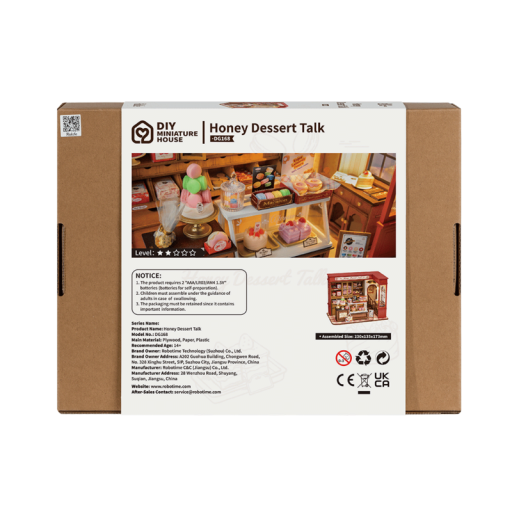 DIY house Honey Dessert Talk With LED Lighting, Robotime, DG168, 23x13.5x17.3cm
