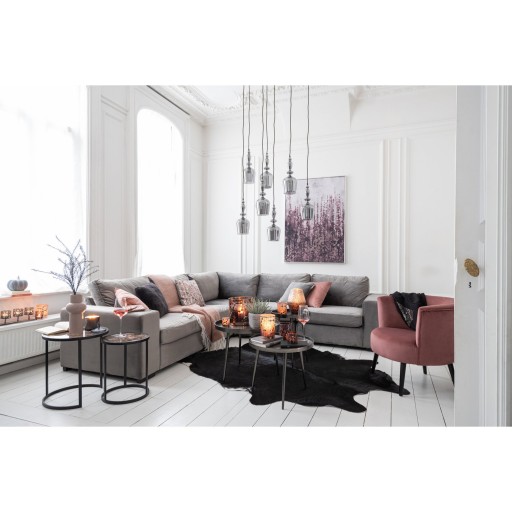 J-Line tapijt Koeienvel - leer - zwart