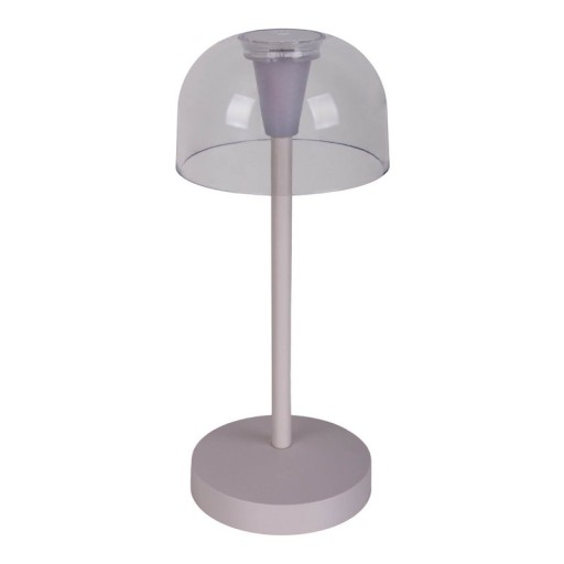 2 Set LED battery table light "Gomba" for outside and inside, made of metal and plastic in white, 18.5 cm high