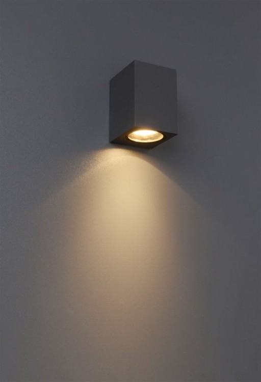 Outside wall lamp "Cubus", made of metal and glass in anthracite, GU10 socket