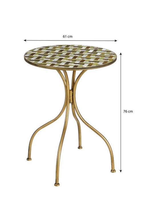 Alanza Bistro table - H76 x Ø61 cm - Metal - Green